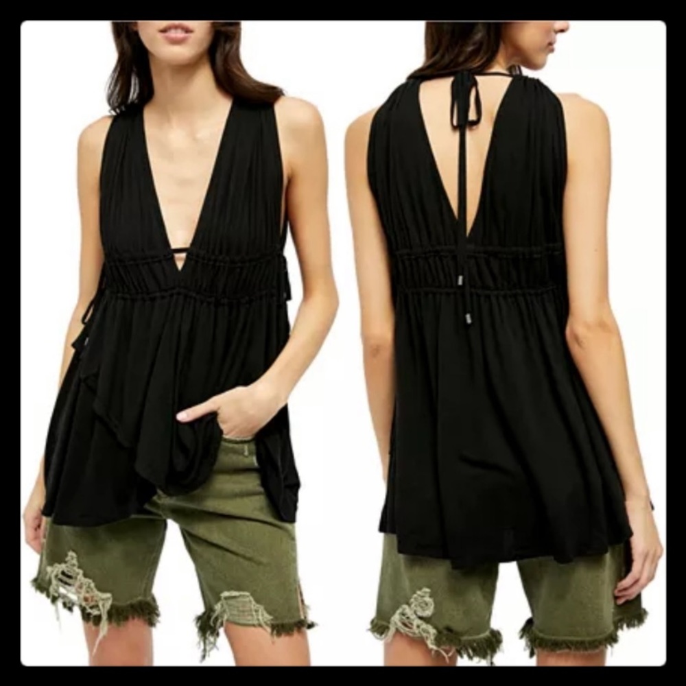 ❤️ Free People Med & XS Aries Plunge Neck Tank Top